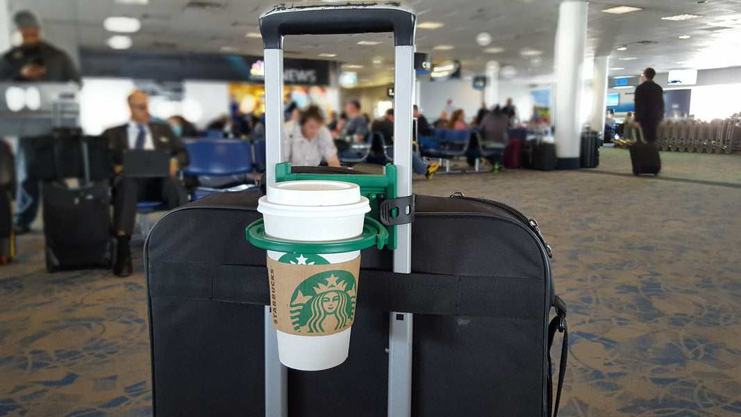 LARGERED Luggage Cup Holder for Suitcases, Travel Must Haves Travel Cup  Holders Free Hand Drink Caddy Cup Carrier, Travel Accessories Gifts for  Flight